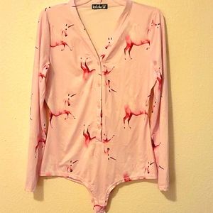 Adorable pink unicorn onesie never worn,  size L